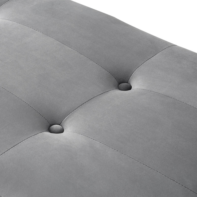Banc en velours Bissett, gris