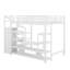 Lit mezzanine double en métal avec meuble télé, lit mezzanine en métal avec escalier et garde-robe-758743065