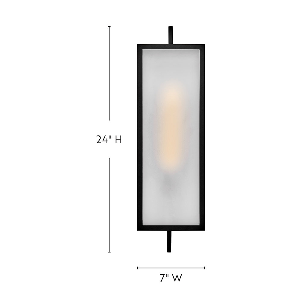 Halden Etched Glass Outdoor Wall Lantern, 24" H x 7" W x 8" D