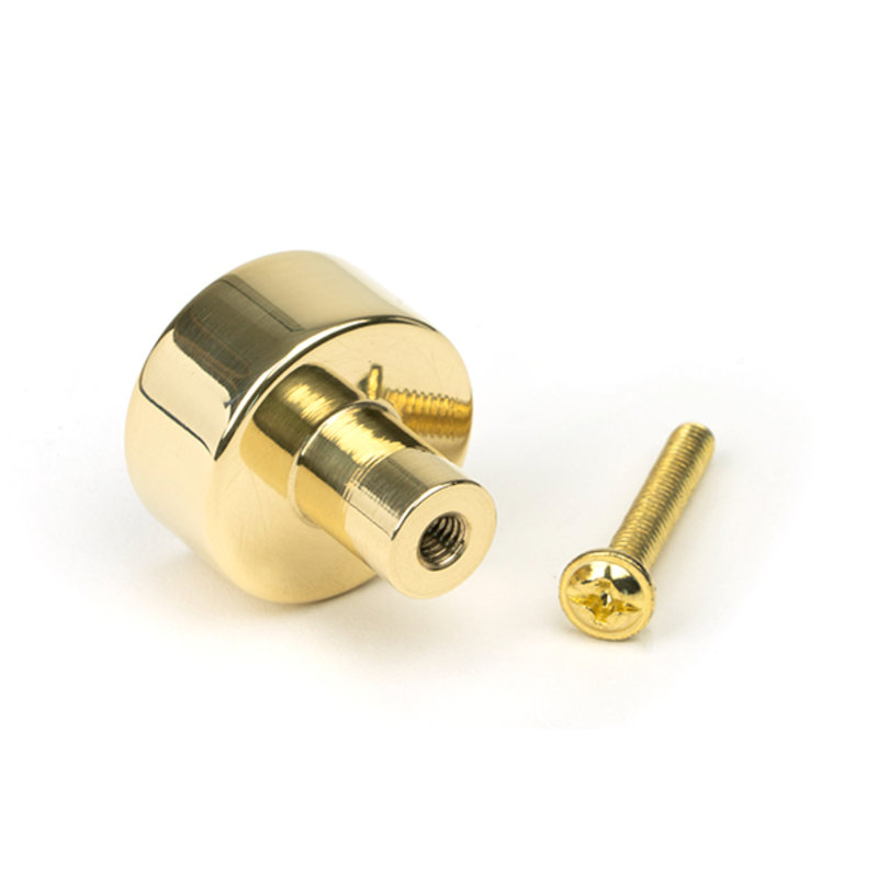 Round Knob, Polished Brass, 2.5 cm