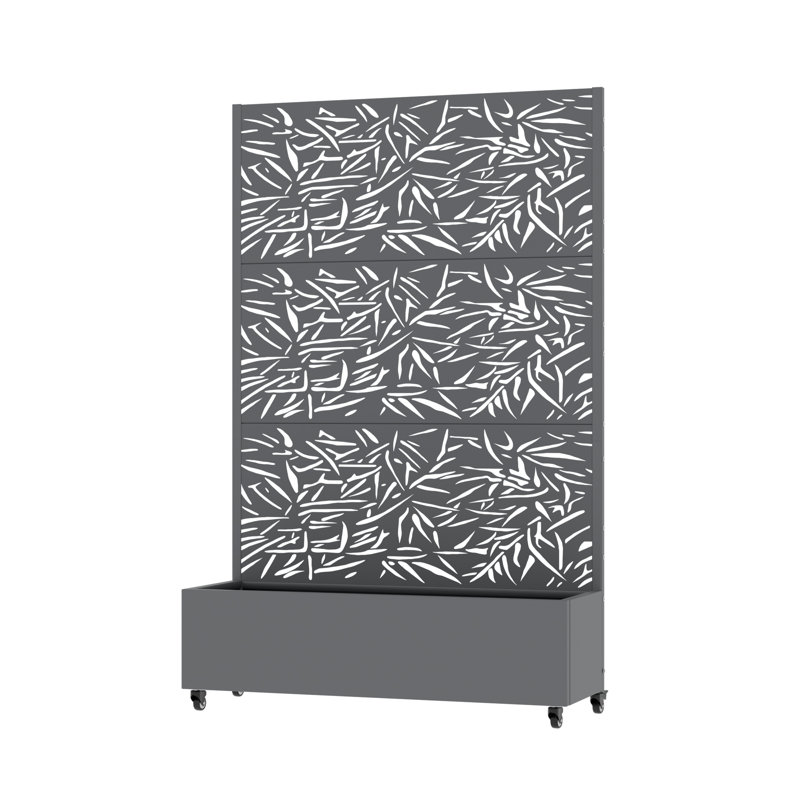 Rowen 74 in. H x 47 in. W Planter Box, Gray