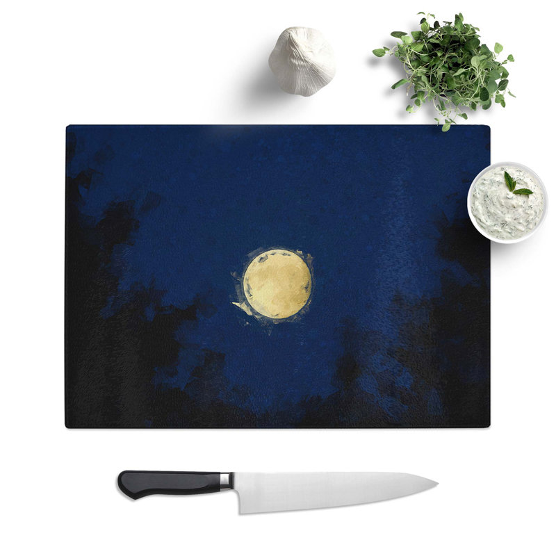 Glass Moon Through The Trees in Abstract Chopping Board, 39 cm W x 28.5 cm L