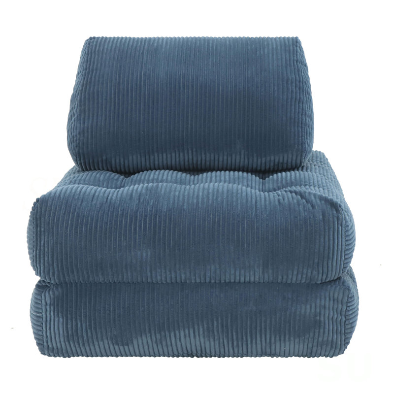 70.8"Corduroy Fabric Beanbag Couch For Living Room, Bedroom & Dorm, Cozy Fluffy Cloud Mini Couchcorduroy-Blue, Blue