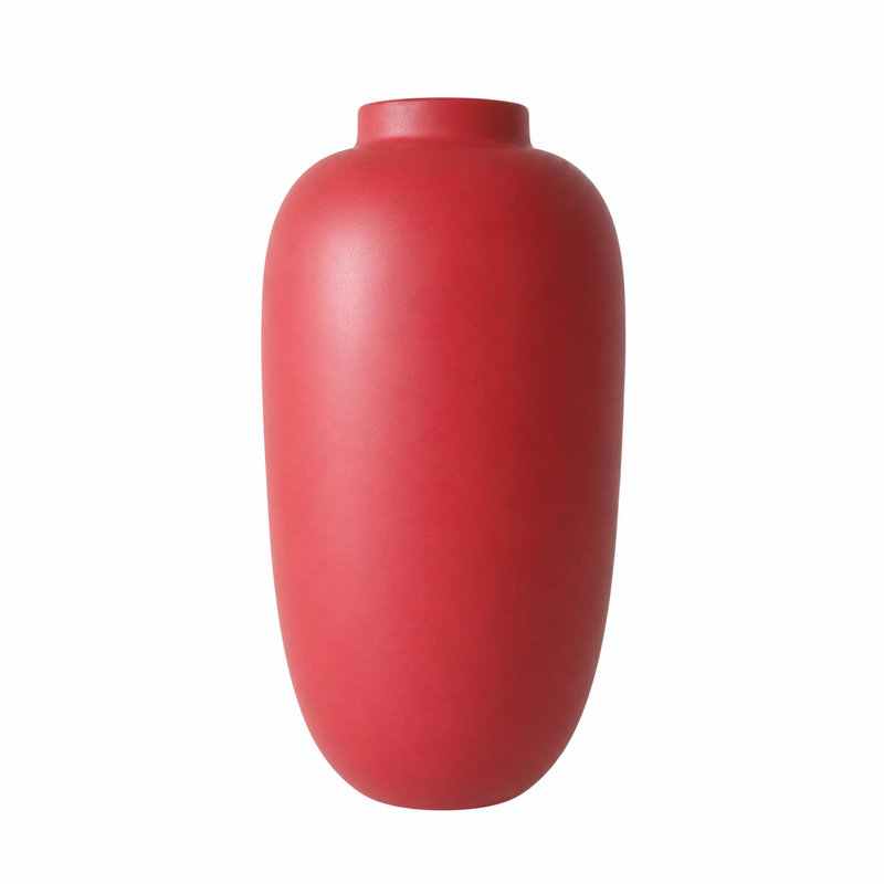 Cole and Grey Ceramic Floor Red Decorative Vase