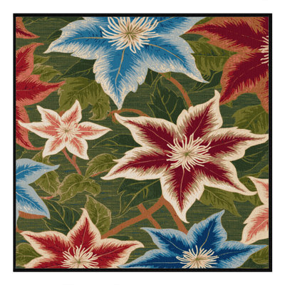 Tapis botanique brun lavable à la machine