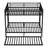 Queen over Queen Metal Bunk Bed with Twin Trundle, Sturdy Steel Frame, Safety Guardrails & Ladder, Space-Saving Design, Black