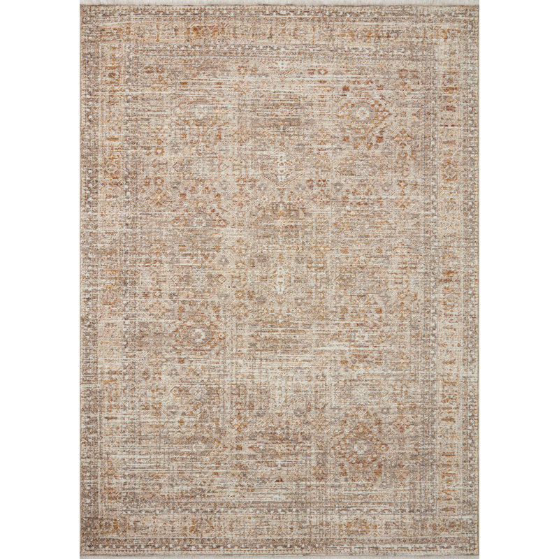 Blake Oatmeal and Spice Rectangular Synthetic Area Rug 2' x 3'
