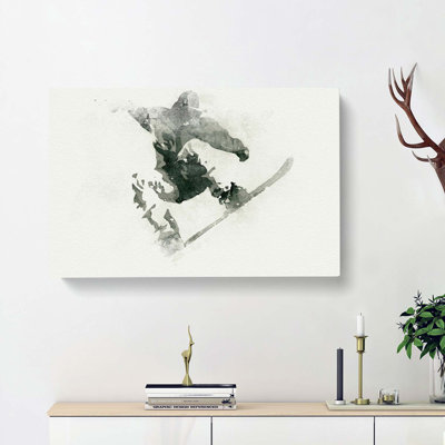 The Snowboarder in Abstract - Wrapped Canvas