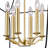 6 Light 20-Inch Candelabra Chandelier, Adjustable Chain, Black Frame with Satin Gold Finish – Modern Rustic Lighting for Kitchen Island, Dining Room, or Foyer