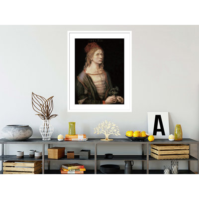 Self Portrait with a Thistle by Albrecht Dürer -Framed Giclee Print
