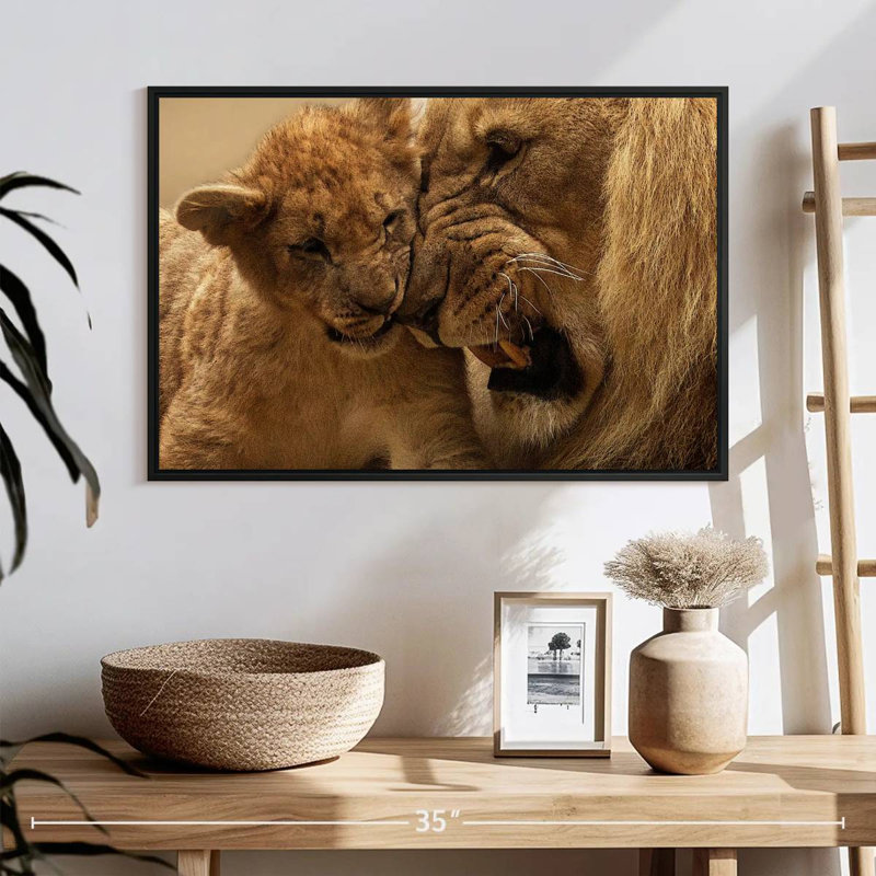 Bonding Lions, 17" H x 25" W