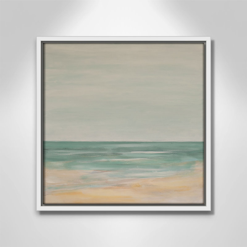 Horizon Print par S.H. Khân, H 13,5 po x l 13,5 po, Blanc