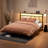 Floating Bed Frame with Storage Headboard,Modern Metal Platform Bed with LED & Charging Station,No Box Spring Needed-415207655