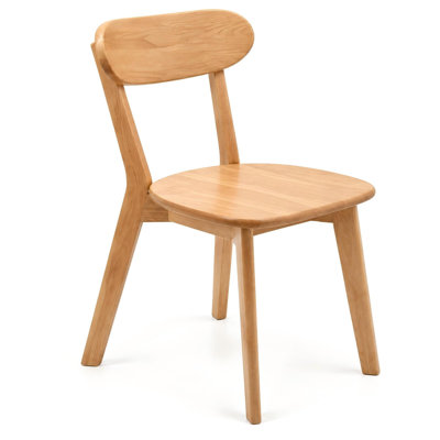 Chaise de salle à manger en bois de pin massif de style Mid-Century moderne avec dossier incurvé, chaise d'appoint en bois pour la cuisine
