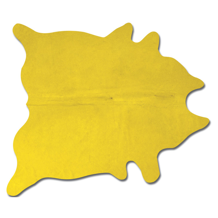 Tapis jaune en peau de vache Rondon