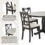 Ensemble de table de salle à manger moderne en bois massif durable avec 4 chaises, gris