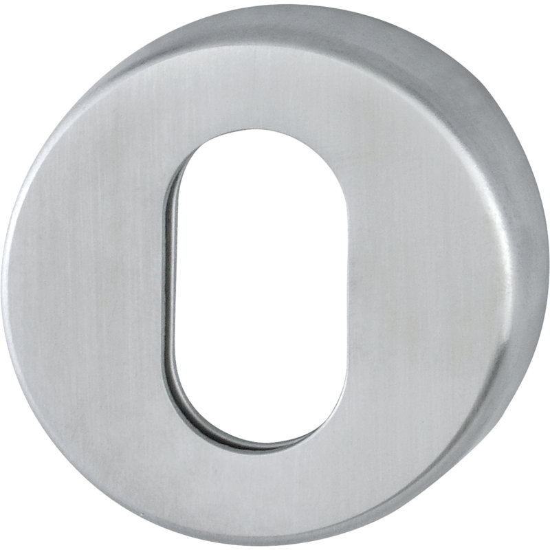 Amayra Brescia Oval Profile Escutcheon, Satin Silver, 5.2cm H x 5.2cm W x 0.8cm D