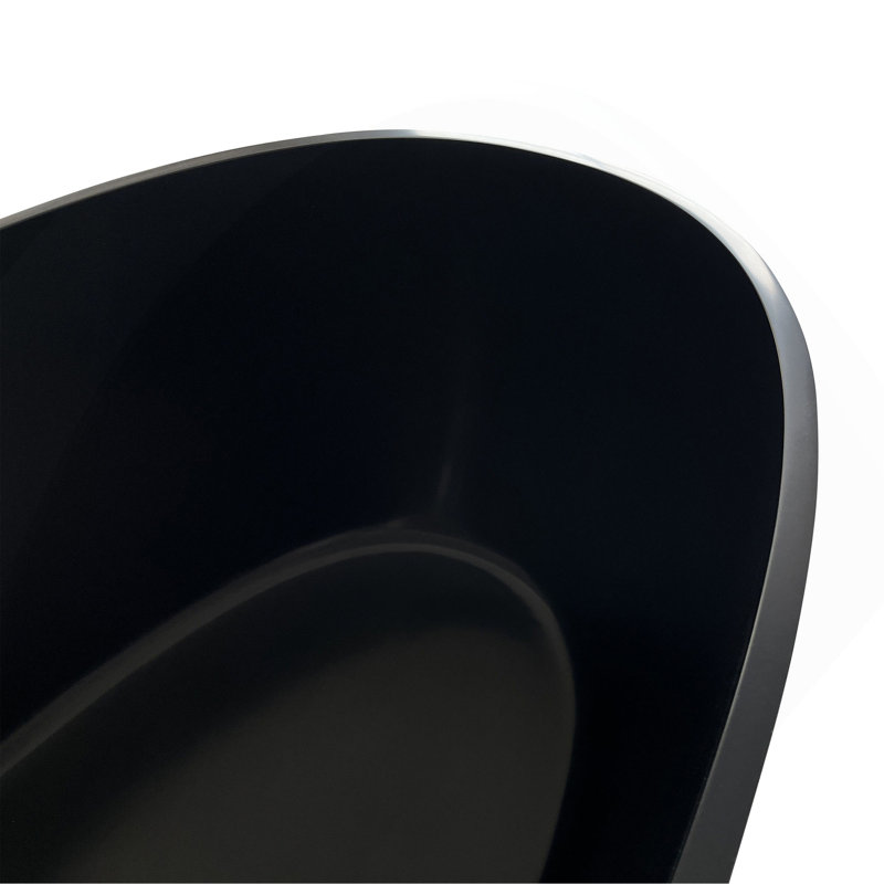 Baignoire profonde 55 "à surface solide de qualité supérieure, Matte Black