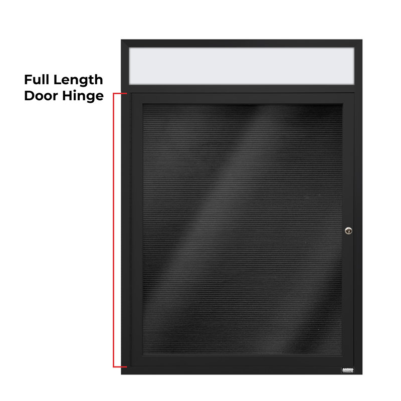AARCO No Felt Metal Letter Board, Powder Coated Black, One, 36" H x 30" W