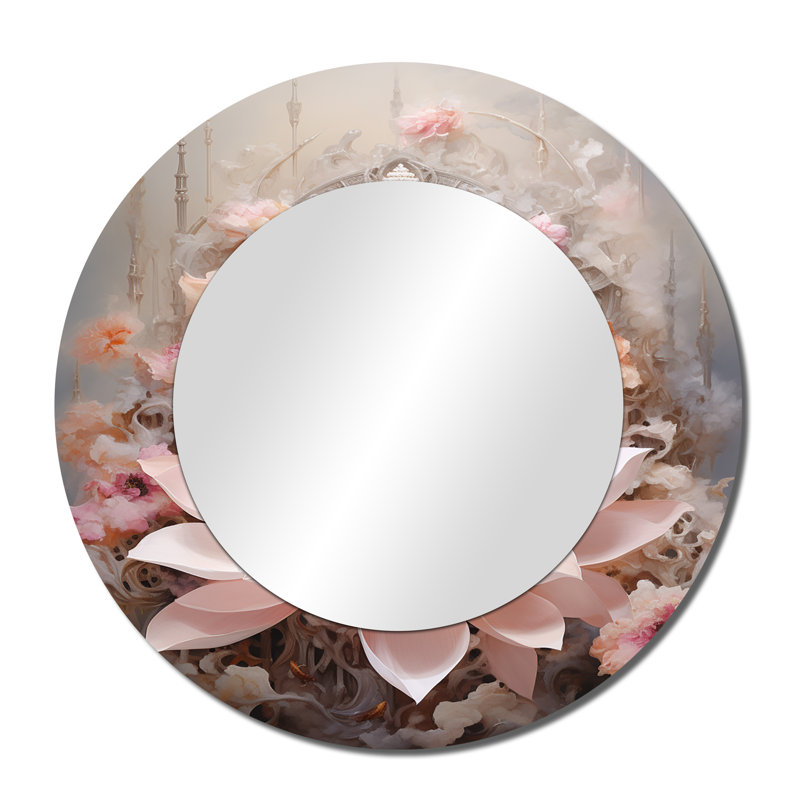 Rose bouddhisme lotus de la sagesse - miroir unique bouddhisme, 36 po x 36 po