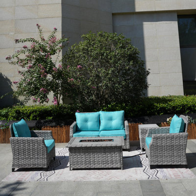 Woodrum 4 - Person Patio Conversation Set with Cushions