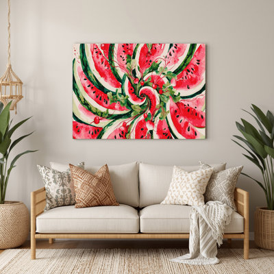Vegetables Radish Watermelon Beige Metal Wall Art