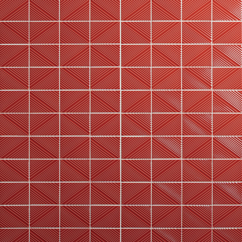 Carreau de mosaïque structurel 3 x 4 Daltile Revalia Remix (8 pièces par carton) (10,40 pieds carrés par carton), Rouge