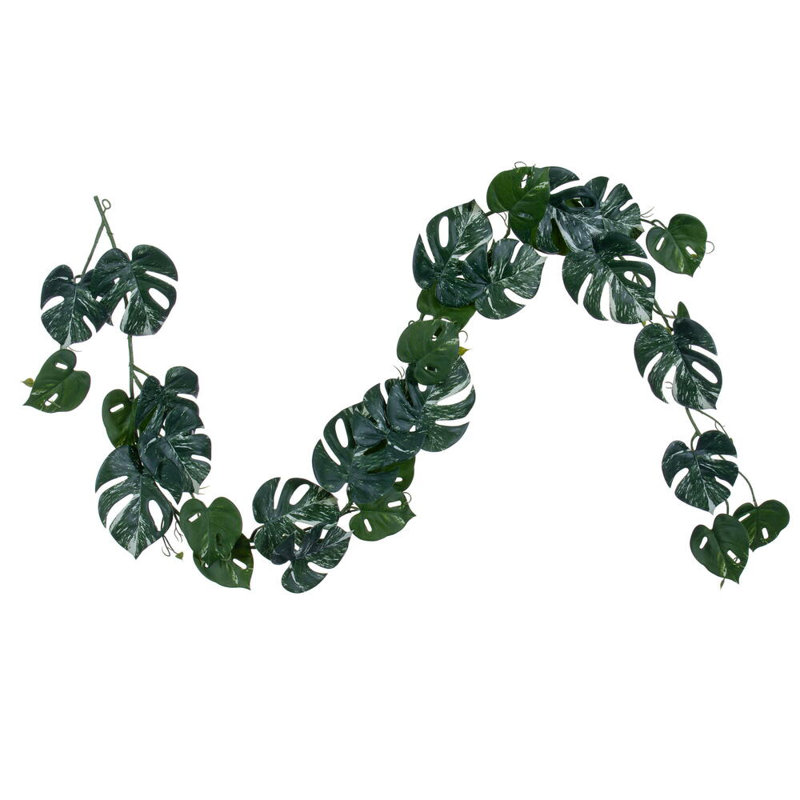 Guirlande 71 "Monstera artificielle verte. Sans entretien.