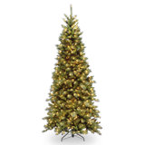 Tiffany Slim 10' Green Fir Artificial Christmas Tree with 800 Clear Lights with Stand