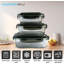 2 X Airtight Glass Food Storage Container 380Ml Silicone Seal Plastic Lids Meal Prep Takeaway Lunch Boxes