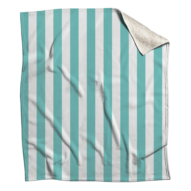 Teal Vertical Stripes Blankets, 50in W x 60in H