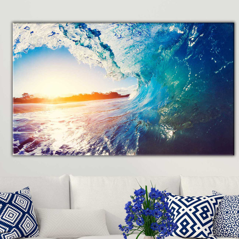 « ondulations », reproduction d’impression sur toile tendue, H 24 po x l 40 po x P 1,5 po