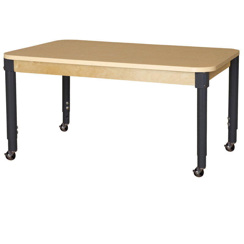 Laminate Adjustable Rectangle 4 Students Activity Table, 60" L x 30" W, 14" - 19", Yes