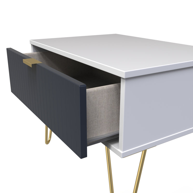 Beranda 1 Drawer Midi Chest (Ready Assembled), Indigo Matt/White