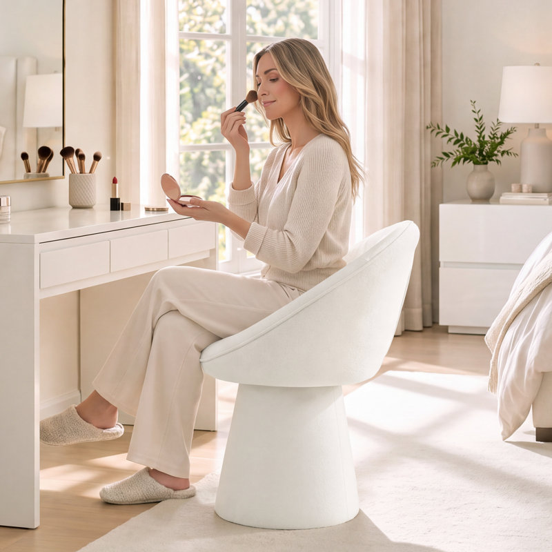Fauteuil d'appoint 360 po Chenille, Beige