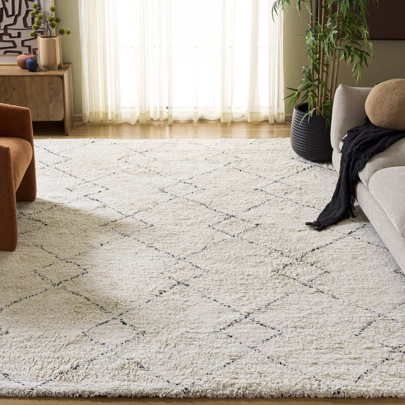 Powell Hand Tufted Wool Geometric Rug, Rectangle 8' x 10'