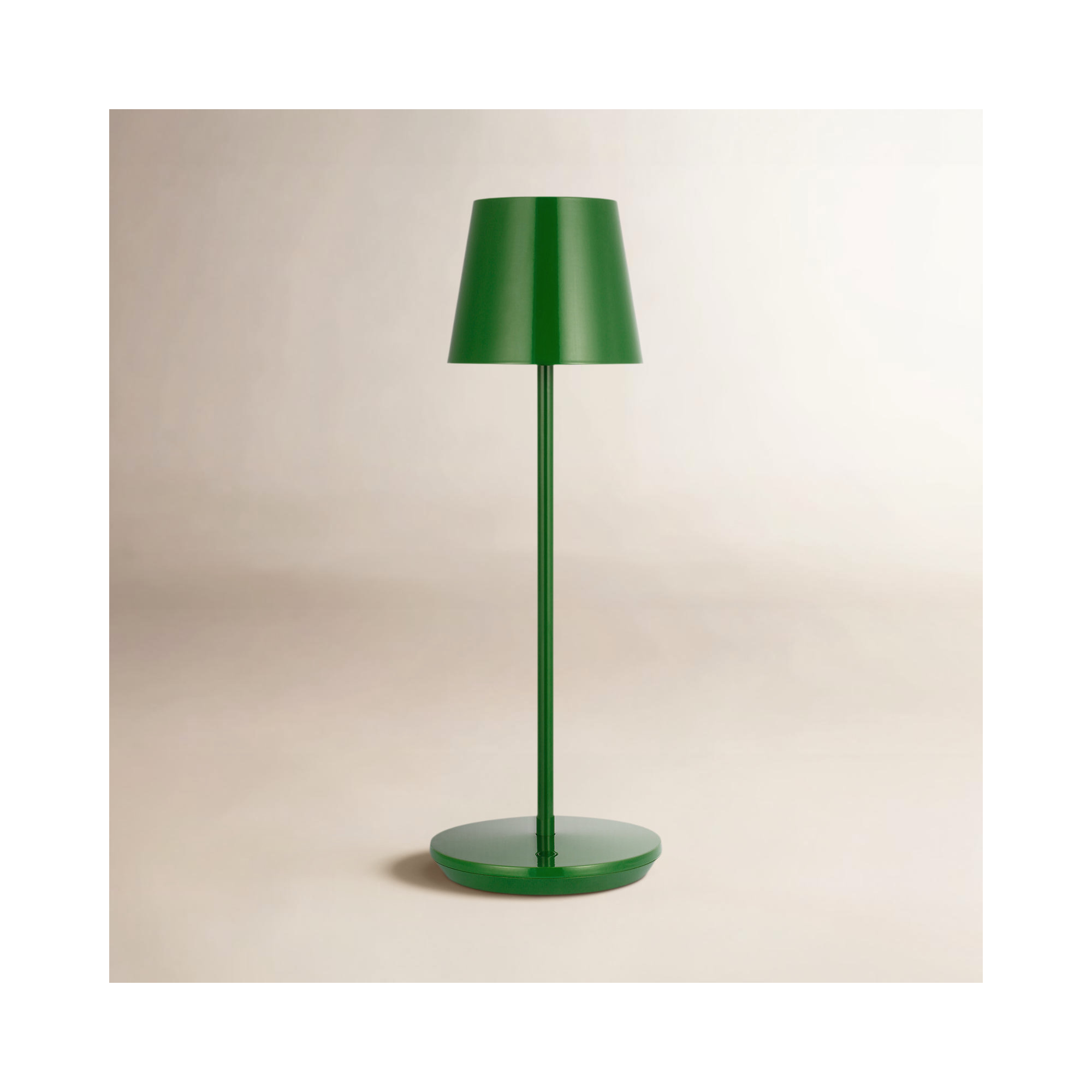 Rukija 1-Light Modern Rechargeable Table Lamp with Shade, Green