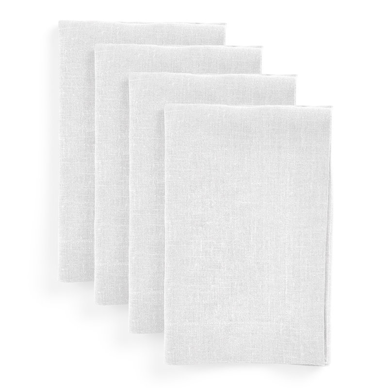 Diana - 100% Pure Linen Dinner Napkins, White