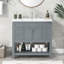 Meuble-lavabo 36 po avec lavabo supérieur, armoire de rangement moderne avec 2 portes à fermeture douce et 6 tiroirs, meuble-lavabo simple, meuble-lavabo-1616832589