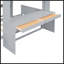 Lit mezzanine double avec lit simple, étagères, bureau et garde-robe - gris, peu encombrant et multifonctionnel