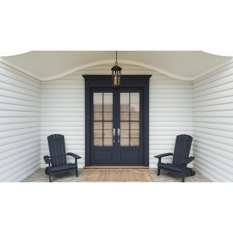 Giuseppina 3-Light Matte Black Outdoor Hanging Lantern