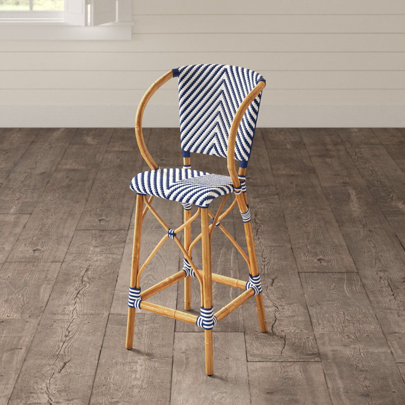 Clint Wicker Counter Stool, Blue