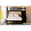 Lit superposé simple au-dessus d'un lit double en bois avec 6 tiroirs de rangement, tablettes variables, design de teinte et tablettes et roulettes réglables-130040699-130040702