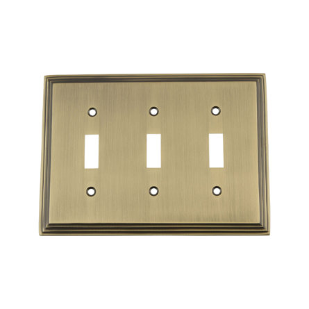 Deco 3-Gang Toggle Light Switch Wall Plate
