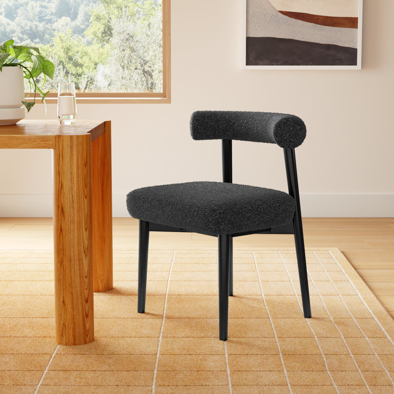 Kason 18.5'' H Upholstered Ash Side Chair, Black, Black