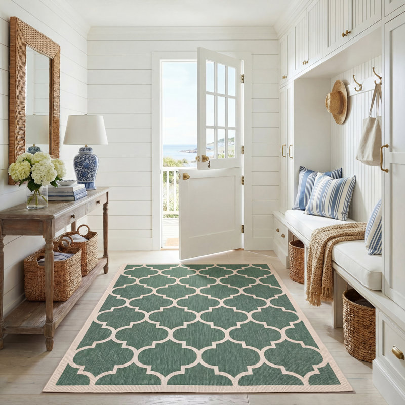 Tapis d'intérieur / extérieur marocain Anaelisa Performance, Rectangle 5 pi 3 po x 7 pi 7 po