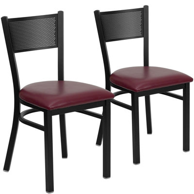 Prompton Hercules Series Grid Back Metal Restaurant Chair
