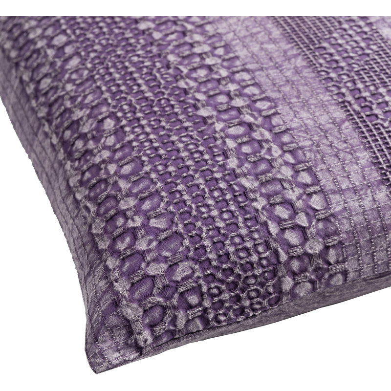 Dustyn Geometric Cotton Reversible Throw Pillow, Dark Purple, Poly Fill, 20" x 20"