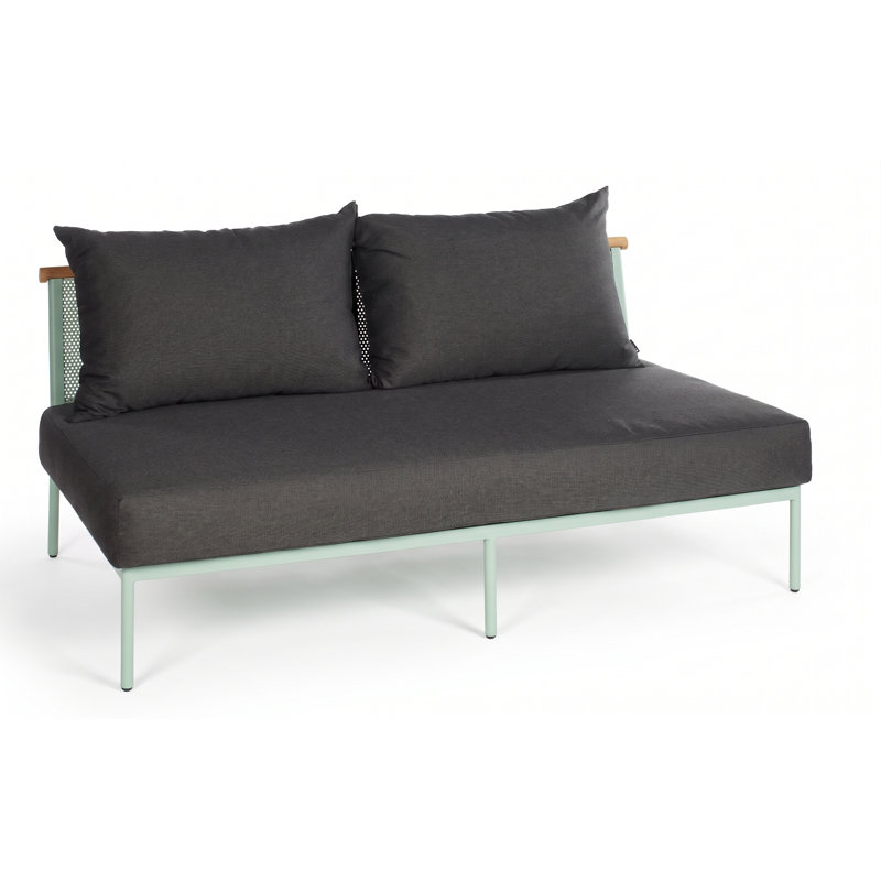 Riad Outdoor - Seat Patio Sofa, Sooty, Pastel Green