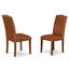 Ensemble de 3 tables de cuisine pour petits espaces comprenant une table de salle à manger carrée et 2 chaises en similicuir brun, acajou-2015340267-2082833789-2105174348